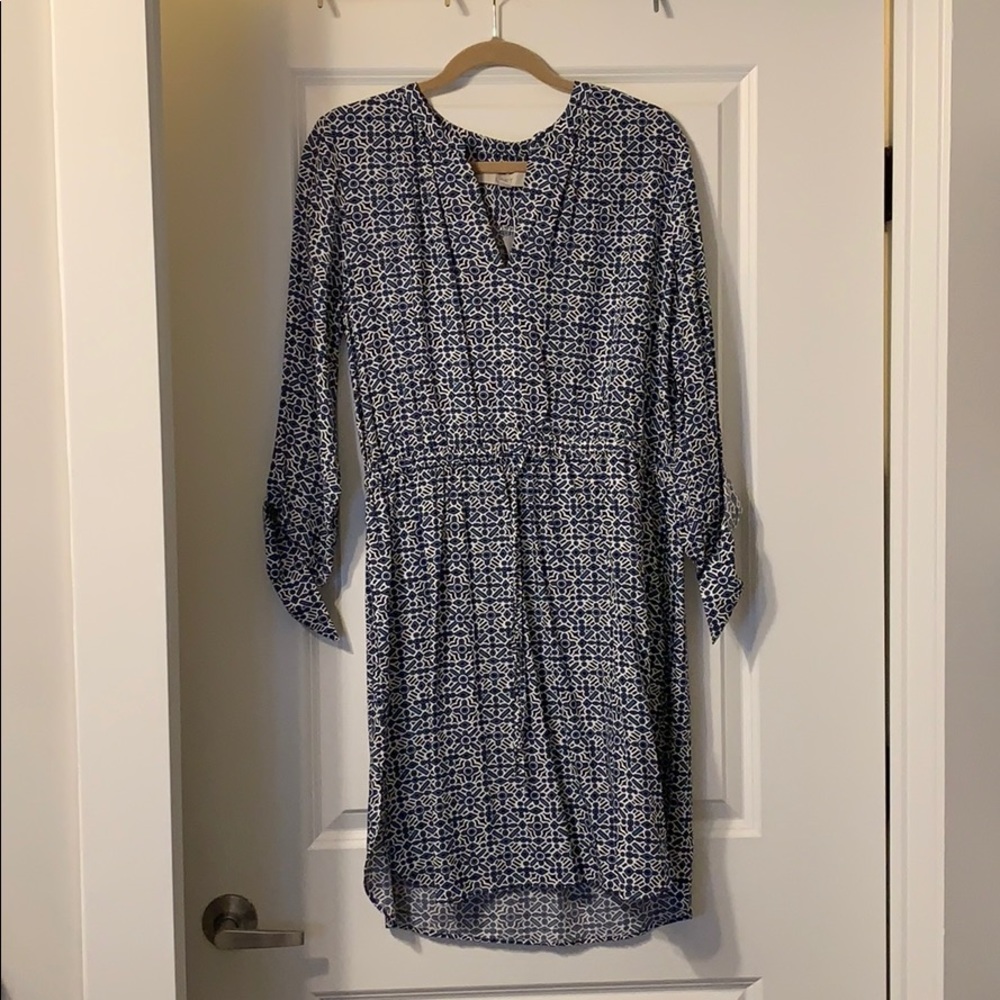 Loft printed dress with tulip hem size L